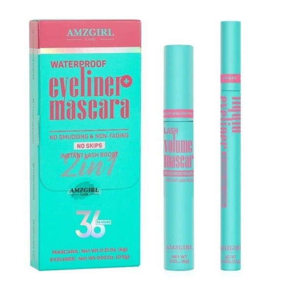 Amzgirl Other - Amzgirl Black Waterproof Mascara Eyeliner Set Makeup Kit Duo Black New Length